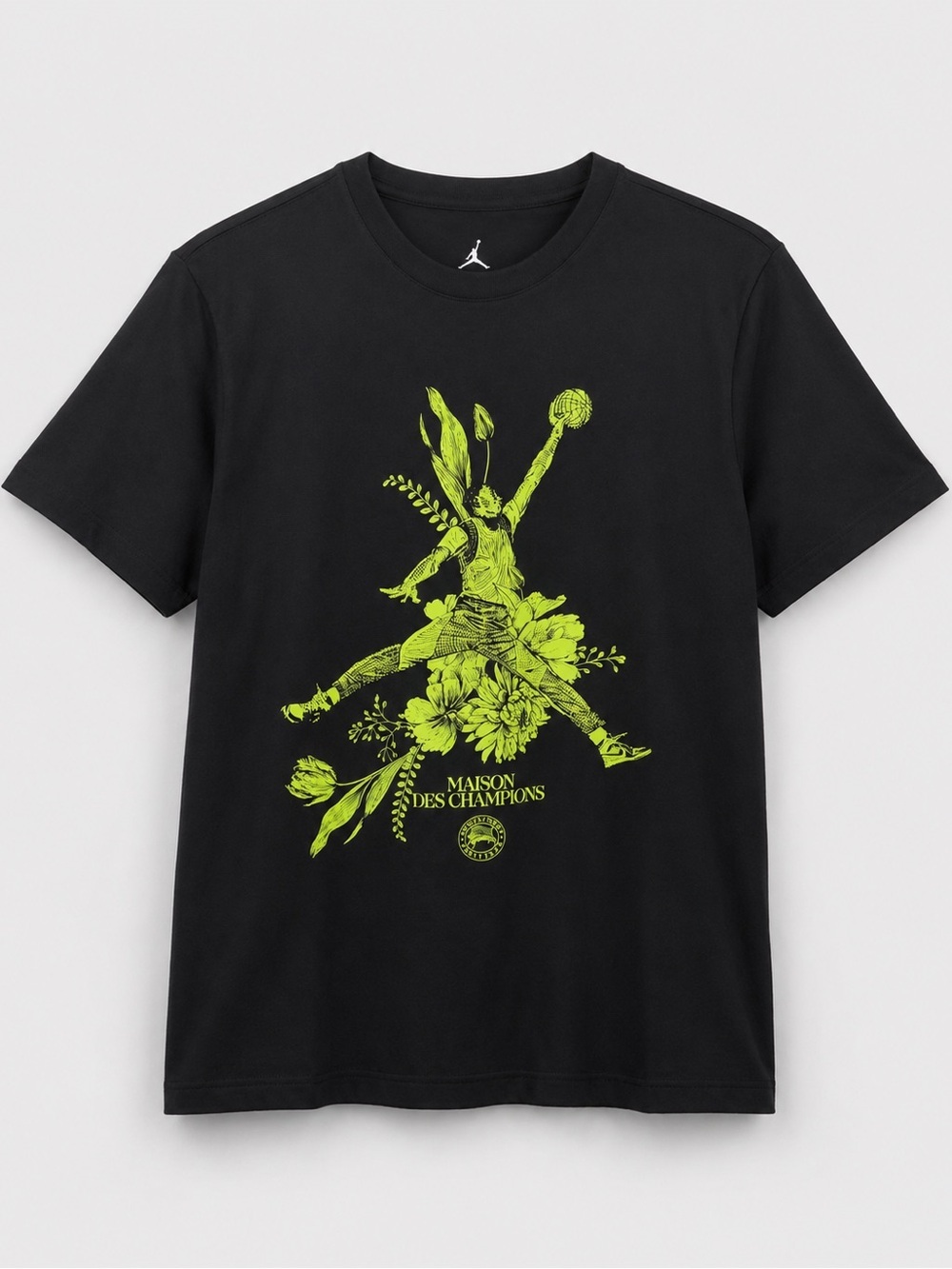 NWT- Jordan Tee w Neon Floral Jumpman Graphic- Nike Maison des Champions Size M